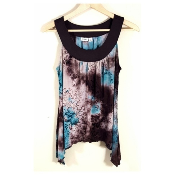 Cato Tops - 5/$25 // Wide Collar Asymmetrical Scarf Hem Blouse